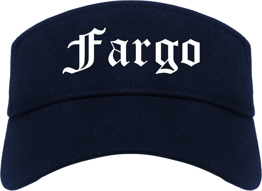 Fargo North Dakota ND Old English Mens Visor Cap Hat Navy Blue