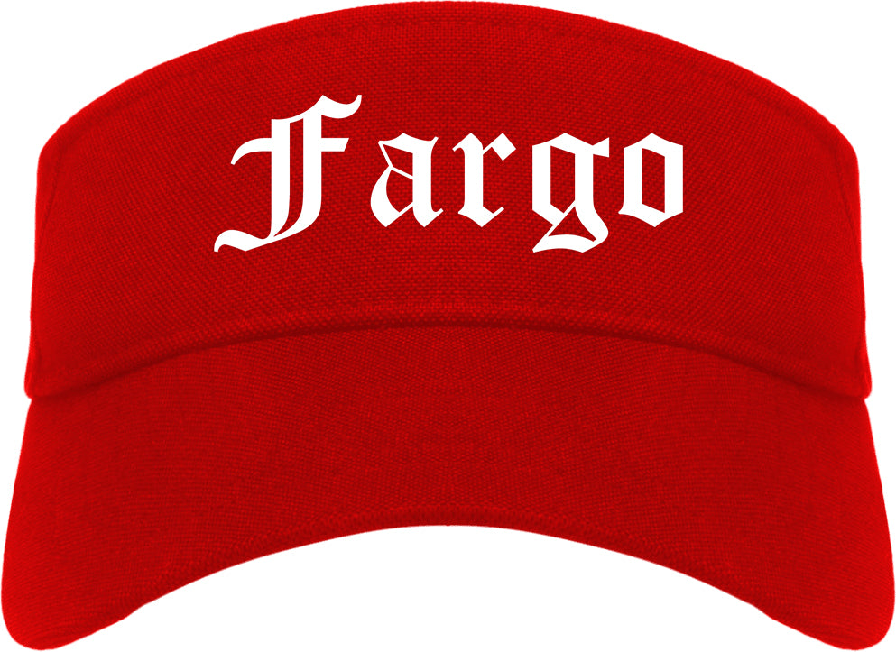 Fargo North Dakota ND Old English Mens Visor Cap Hat Red