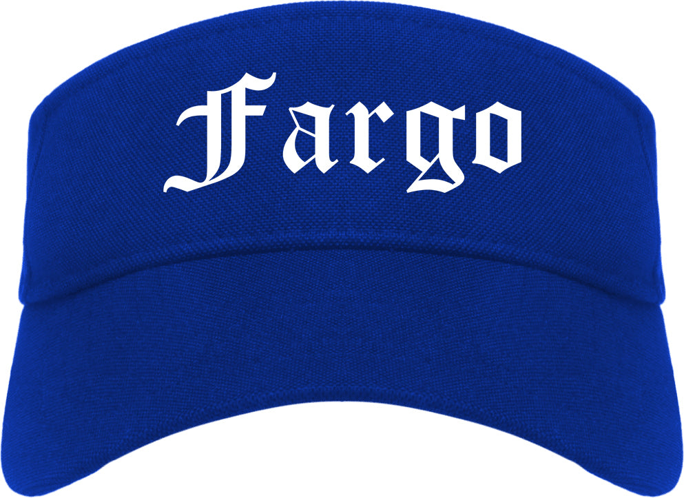 Fargo North Dakota ND Old English Mens Visor Cap Hat Royal Blue