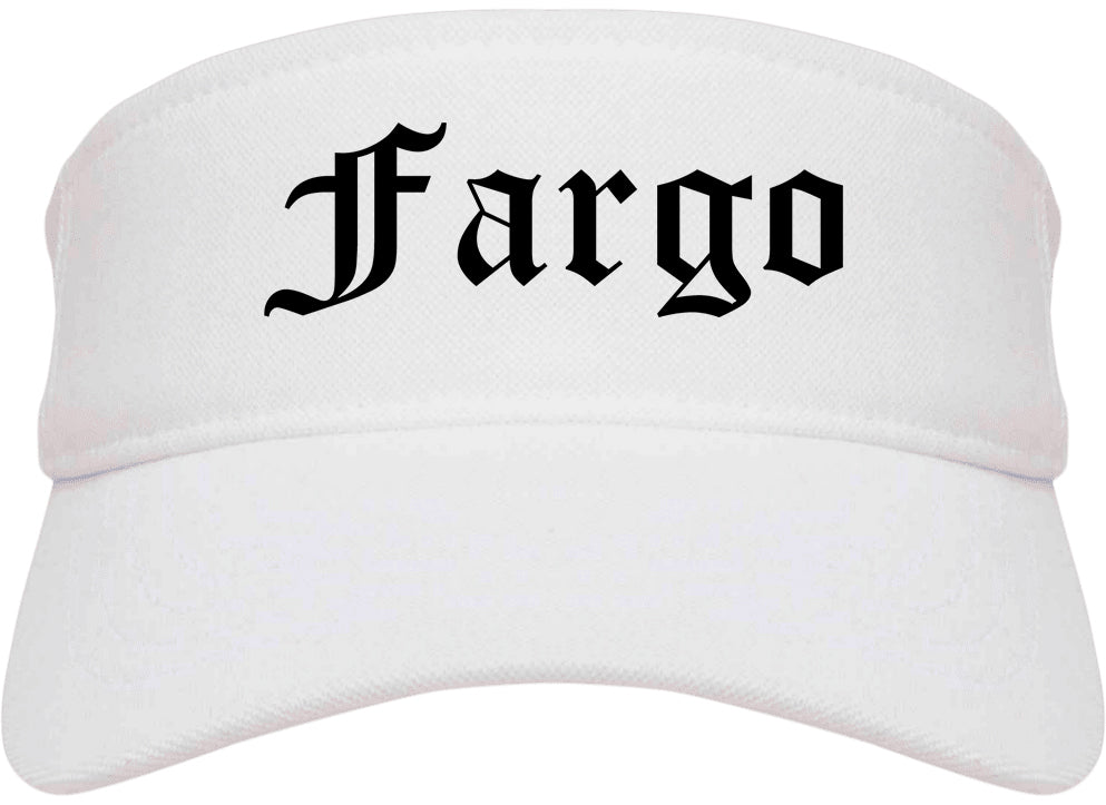 Fargo North Dakota ND Old English Mens Visor Cap Hat White