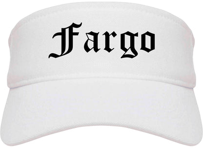 Fargo North Dakota ND Old English Mens Visor Cap Hat White