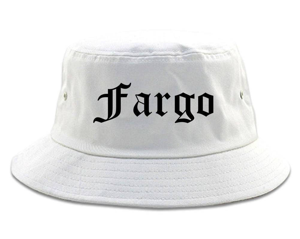 Fargo North Dakota ND Old English Mens Bucket Hat White