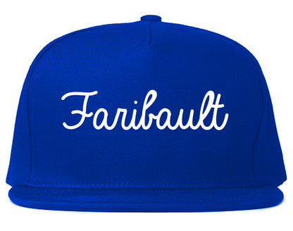 Faribault Minnesota MN Script Mens Snapback Hat Royal Blue