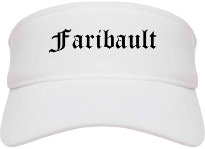 Faribault Minnesota MN Old English Mens Visor Cap Hat White