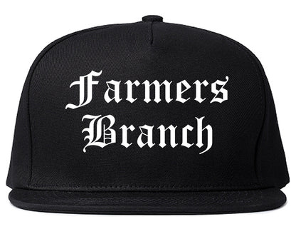 Farmers Branch Texas TX Old English Mens Snapback Hat Black