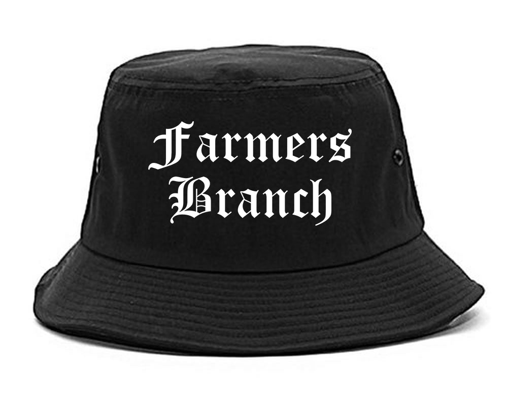 Farmers Branch Texas TX Old English Mens Bucket Hat Black