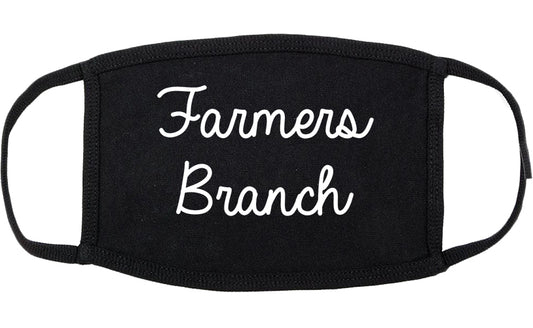 Farmers Branch Texas TX Script Cotton Face Mask Black