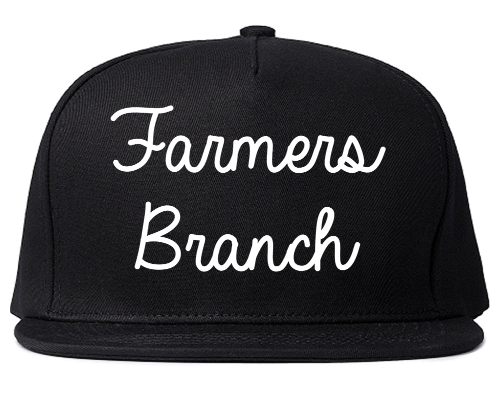 Farmers Branch Texas TX Script Mens Snapback Hat Black