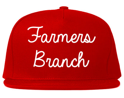 Farmers Branch Texas TX Script Mens Snapback Hat Red