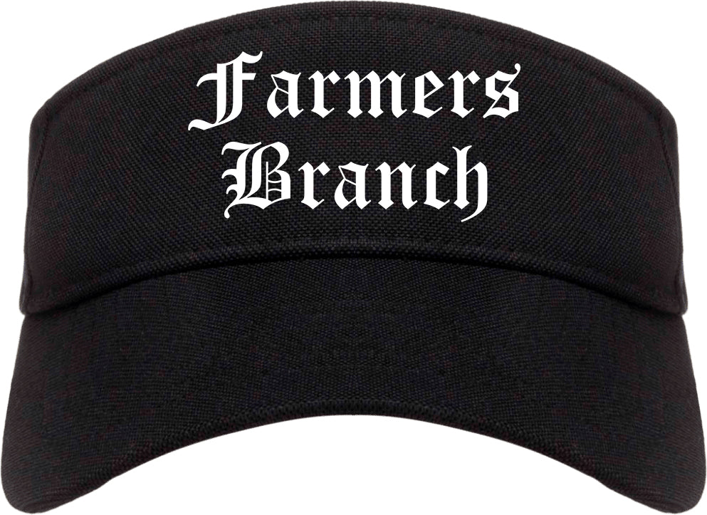 Farmers Branch Texas TX Old English Mens Visor Cap Hat Black