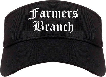 Farmers Branch Texas TX Old English Mens Visor Cap Hat Black