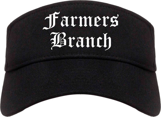 Farmers Branch Texas TX Old English Mens Visor Cap Hat Black