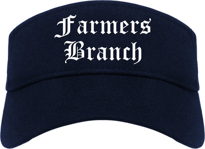 Farmers Branch Texas TX Old English Mens Visor Cap Hat Navy Blue
