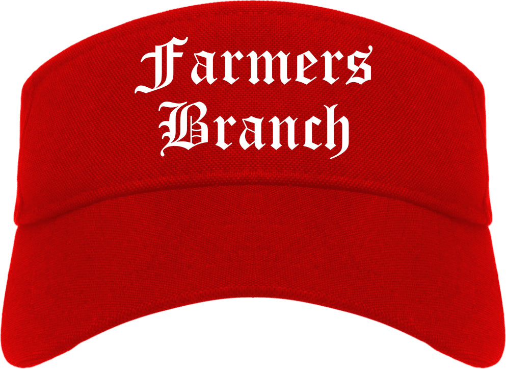 Farmers Branch Texas TX Old English Mens Visor Cap Hat Red
