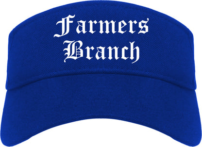 Farmers Branch Texas TX Old English Mens Visor Cap Hat Royal Blue