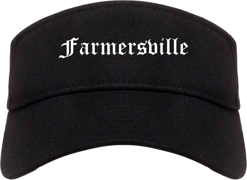 Farmersville California CA Old English Mens Visor Cap Hat Black