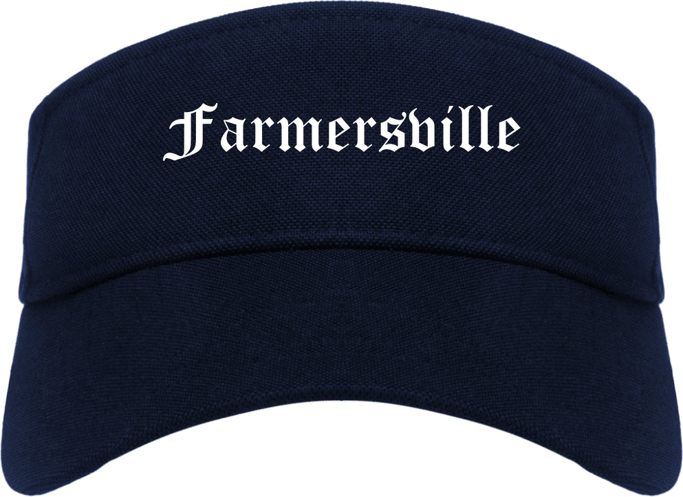 Farmersville California CA Old English Mens Visor Cap Hat Navy Blue
