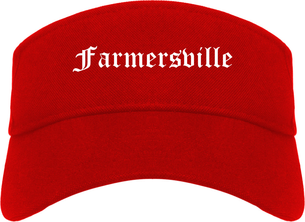 Farmersville California CA Old English Mens Visor Cap Hat Red