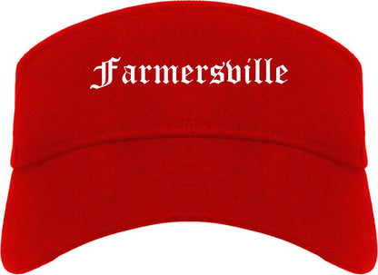 Farmersville California CA Old English Mens Visor Cap Hat Red