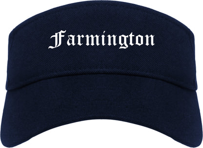 Farmington Arkansas AR Old English Mens Visor Cap Hat Navy Blue