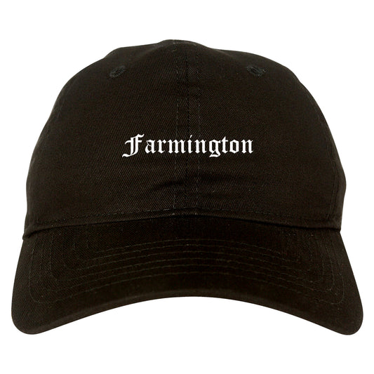 Farmington Michigan MI Old English Mens Dad Hat Baseball Cap Black