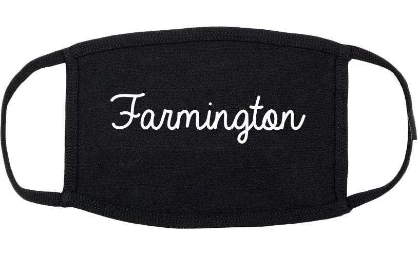 Farmington Michigan MI Script Cotton Face Mask Black