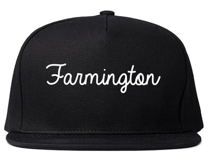 Farmington Michigan MI Script Mens Snapback Hat Black