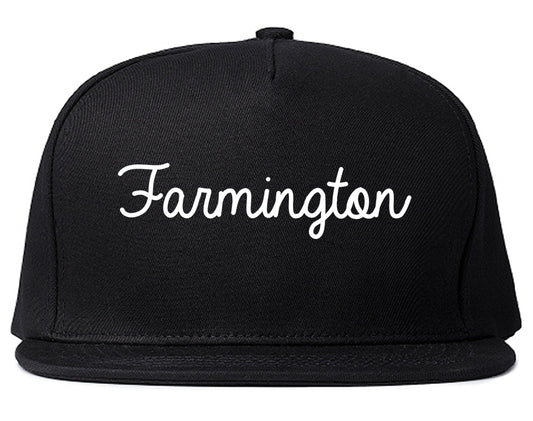 Farmington Michigan MI Script Mens Snapback Hat Black