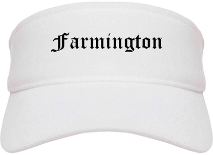 Farmington Minnesota MN Old English Mens Visor Cap Hat White
