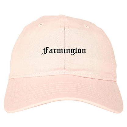 Farmington New Mexico NM Old English Mens Dad Hat Baseball Cap Pink