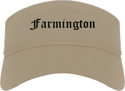 Farmington New Mexico NM Old English Mens Visor Cap Hat Khaki