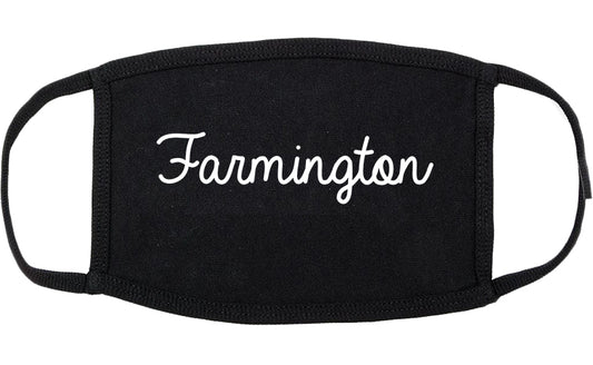 Farmington Utah UT Script Cotton Face Mask Black
