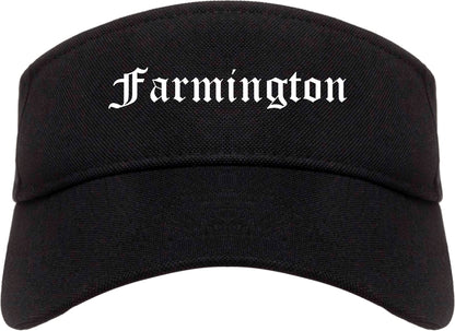Farmington Utah UT Old English Mens Visor Cap Hat Black
