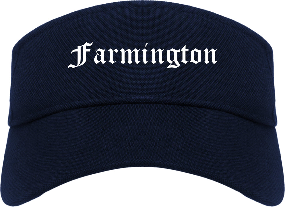 Farmington Utah UT Old English Mens Visor Cap Hat Navy Blue