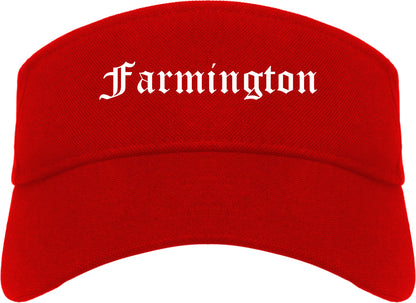 Farmington Utah UT Old English Mens Visor Cap Hat Red