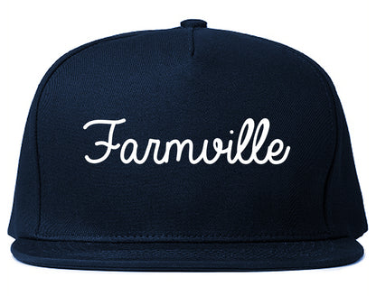 Farmville North Carolina NC Script Mens Snapback Hat Navy Blue