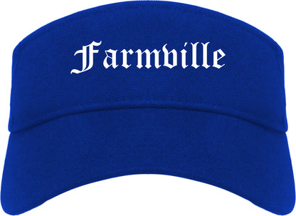 Farmville North Carolina NC Old English Mens Visor Cap Hat Royal Blue