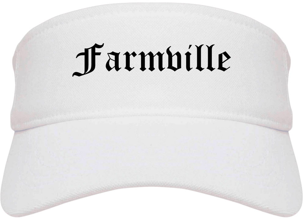 Farmville North Carolina NC Old English Mens Visor Cap Hat White