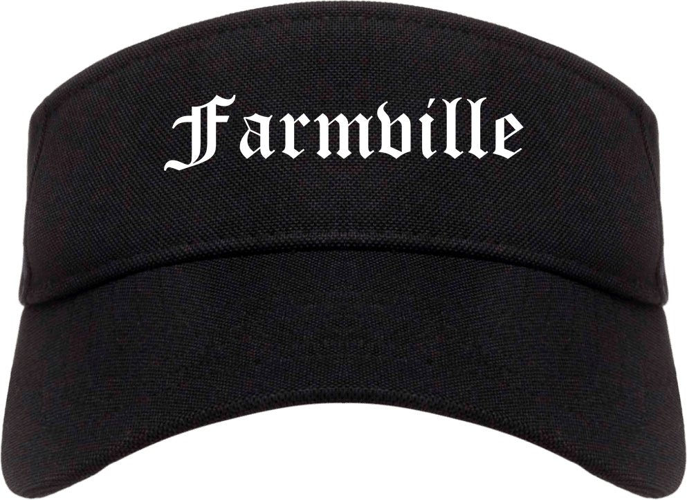 Farmville Virginia VA Old English Mens Visor Cap Hat Black