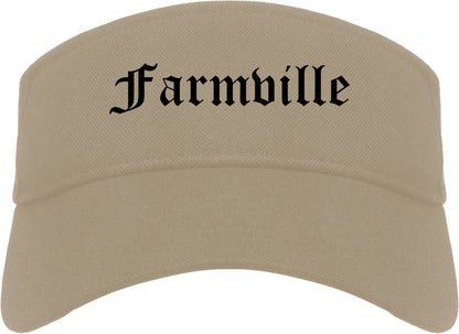Farmville Virginia VA Old English Mens Visor Cap Hat Khaki