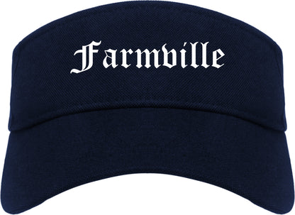 Farmville Virginia VA Old English Mens Visor Cap Hat Navy Blue