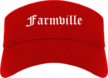 Farmville Virginia VA Old English Mens Visor Cap Hat Red