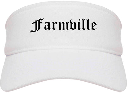 Farmville Virginia VA Old English Mens Visor Cap Hat White