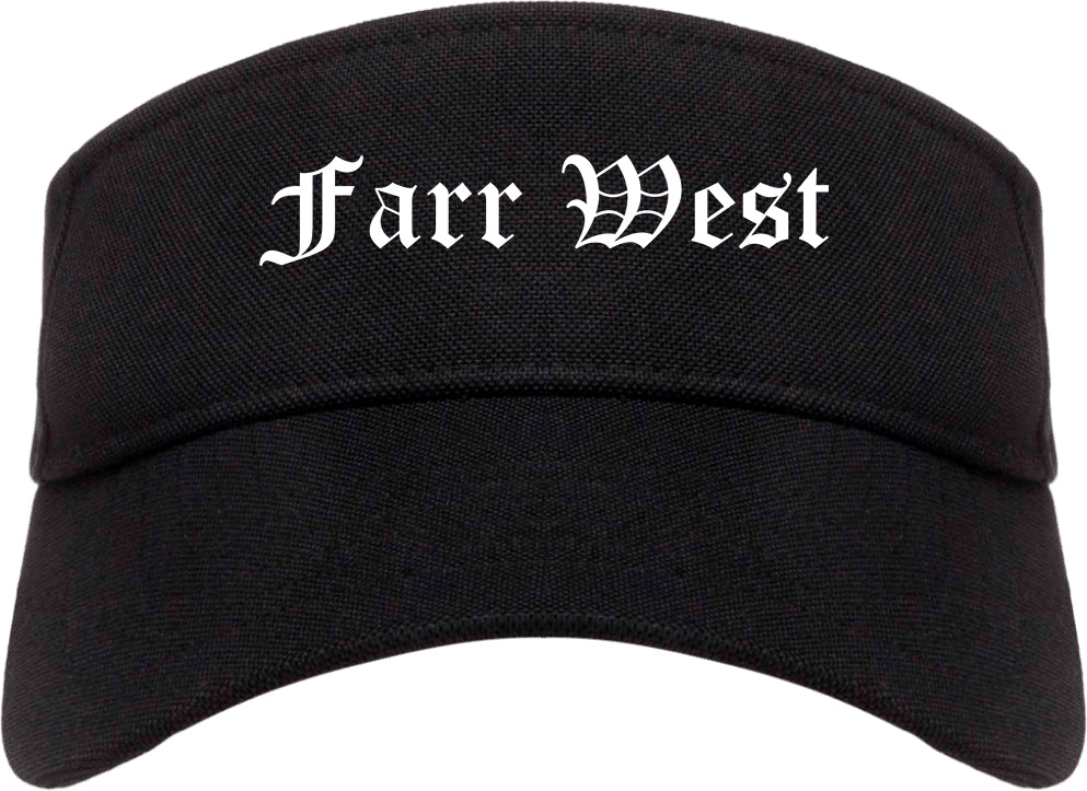 Farr West Utah UT Old English Mens Visor Cap Hat Black