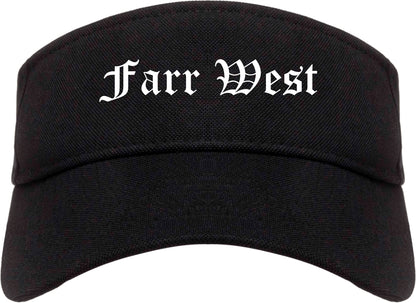 Farr West Utah UT Old English Mens Visor Cap Hat Black