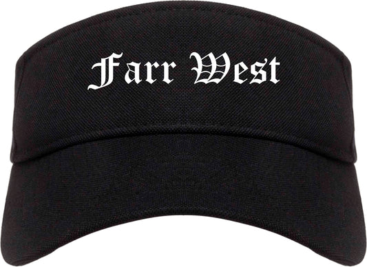 Farr West Utah UT Old English Mens Visor Cap Hat Black
