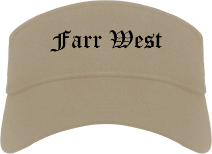 Farr West Utah UT Old English Mens Visor Cap Hat Khaki