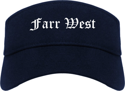 Farr West Utah UT Old English Mens Visor Cap Hat Navy Blue