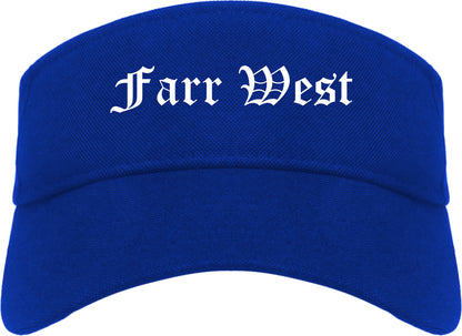 Farr West Utah UT Old English Mens Visor Cap Hat Royal Blue