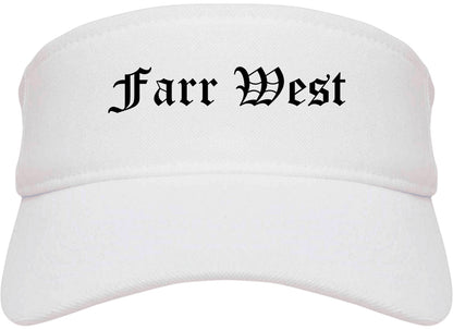 Farr West Utah UT Old English Mens Visor Cap Hat White